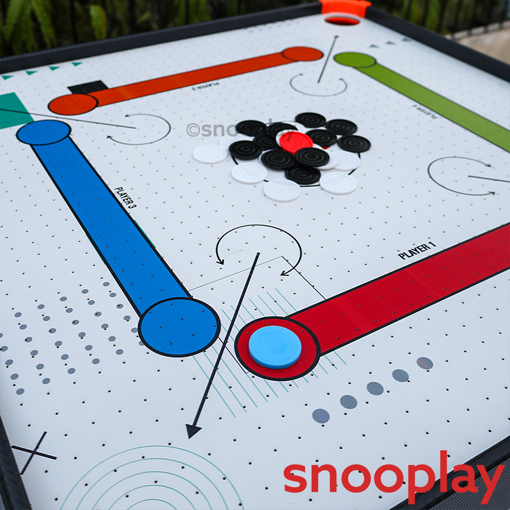Simarr Air Carrom Jumbo Game with 23 Carrom Coins, 1 Stricker & 8 Table-top Legs (5-14 Years)