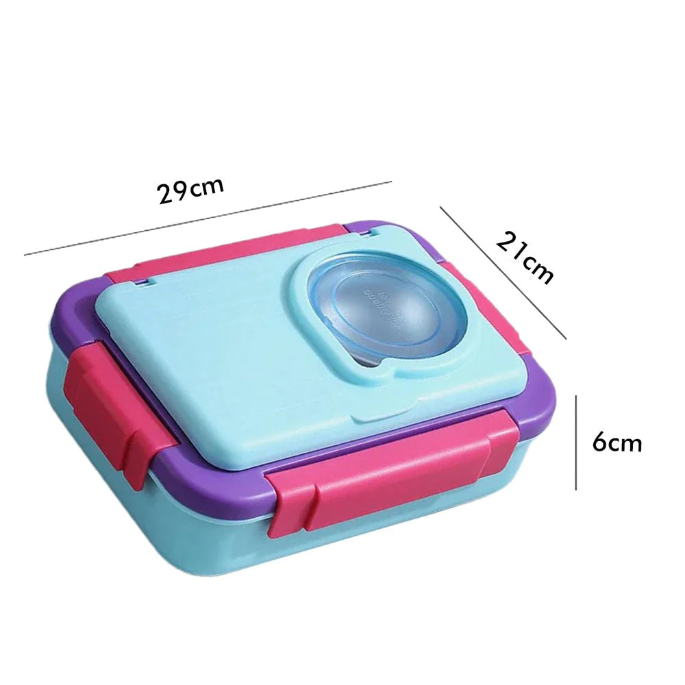 2 Decker Double Lock Stainless Steel Lunch /Tiffin Box (Blue/Purple)