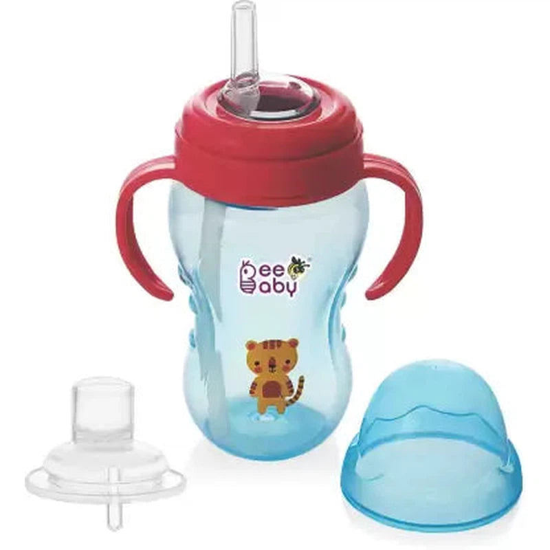 2 in 1 Soft Silicone Spout & Straw Sippy Cup with Easy Grip Detachable Handle | Leak Proof. (240 ML / 8 oz.)