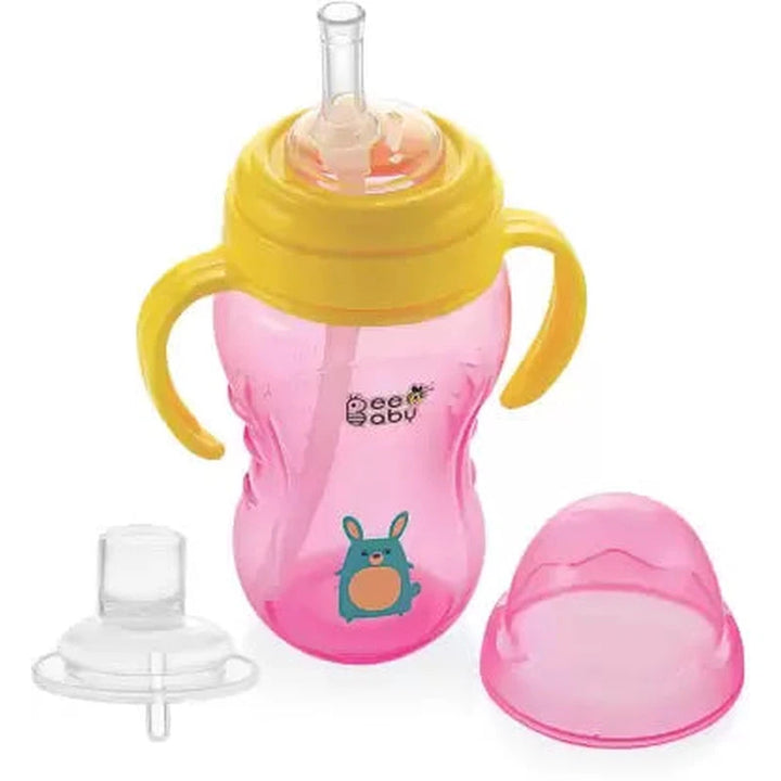 2 in 1 Soft Silicone Spout & Straw Sippy Cup with Easy Grip Detachable Handle | Leak Proof. (240 ML / 8 oz.)