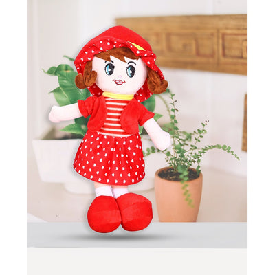 2.5 Feet Red Super Soft Stuffed Huggable Girl Winky Doll | Washable