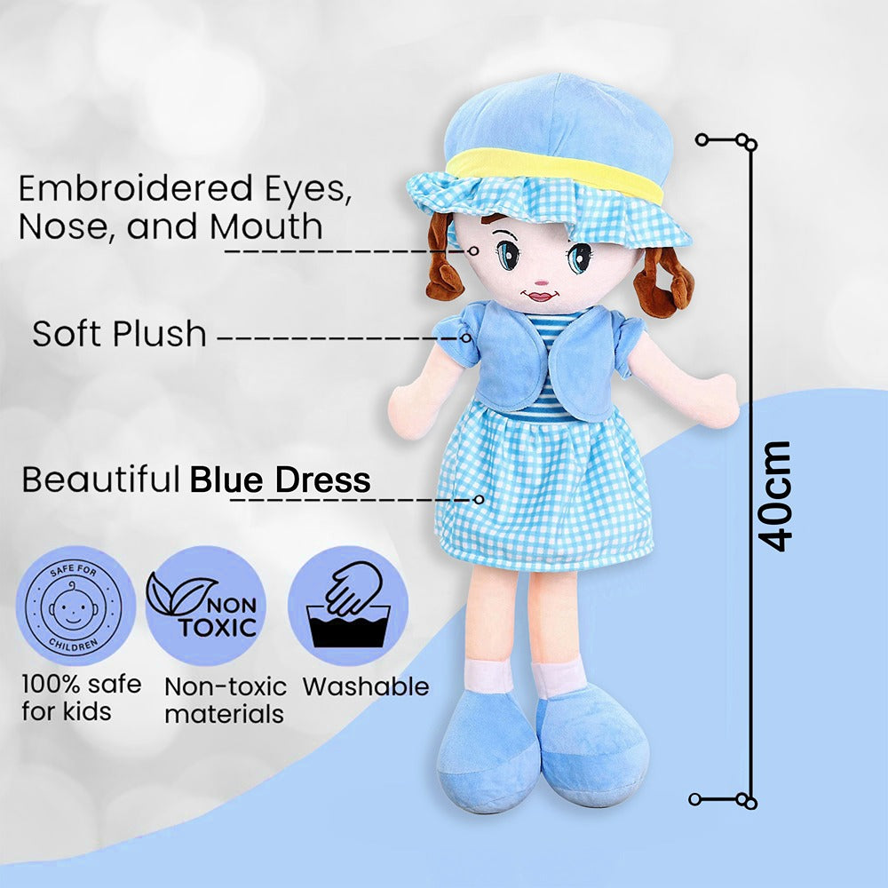 2.5 Feet Sky Blue Super Soft Stuffed Huggable Girl Winky Doll | Washable