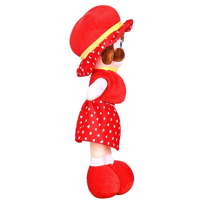 2.5 Feet Red Super Soft Stuffed Huggable Girl Winky Doll | Washable