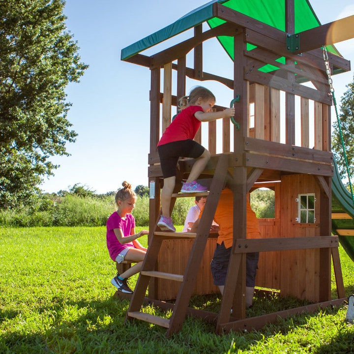 Lakewood Play Tower with Swings and Slide (COD Not Available)