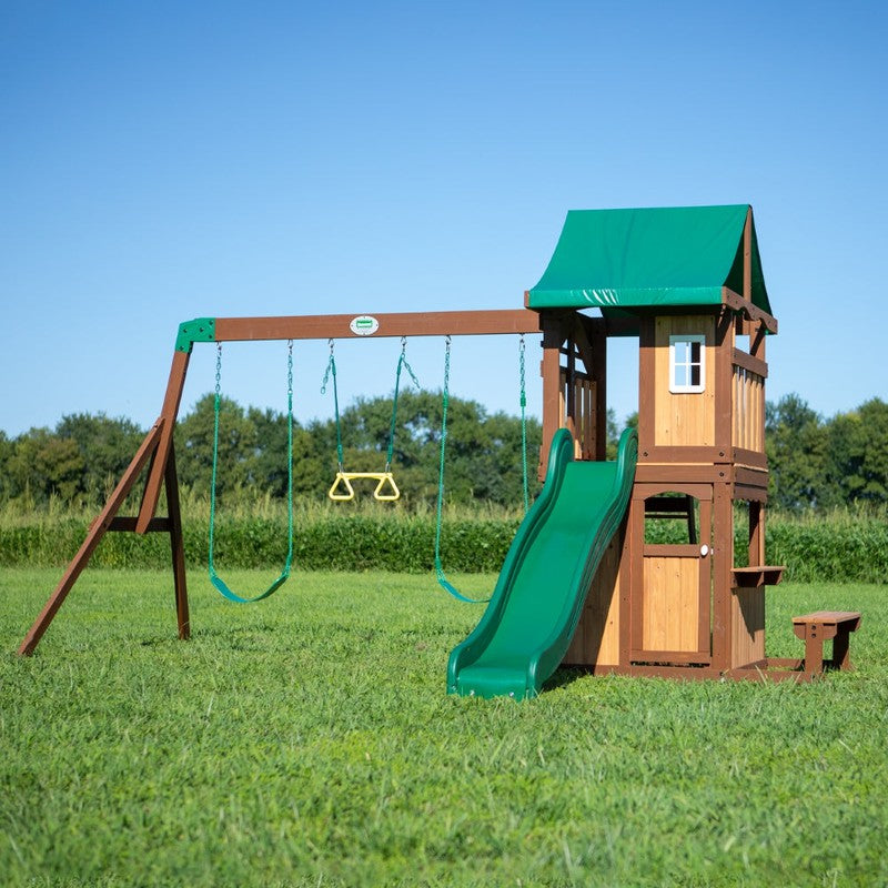 Lakewood Play Tower with Swings and Slide (COD Not Available)