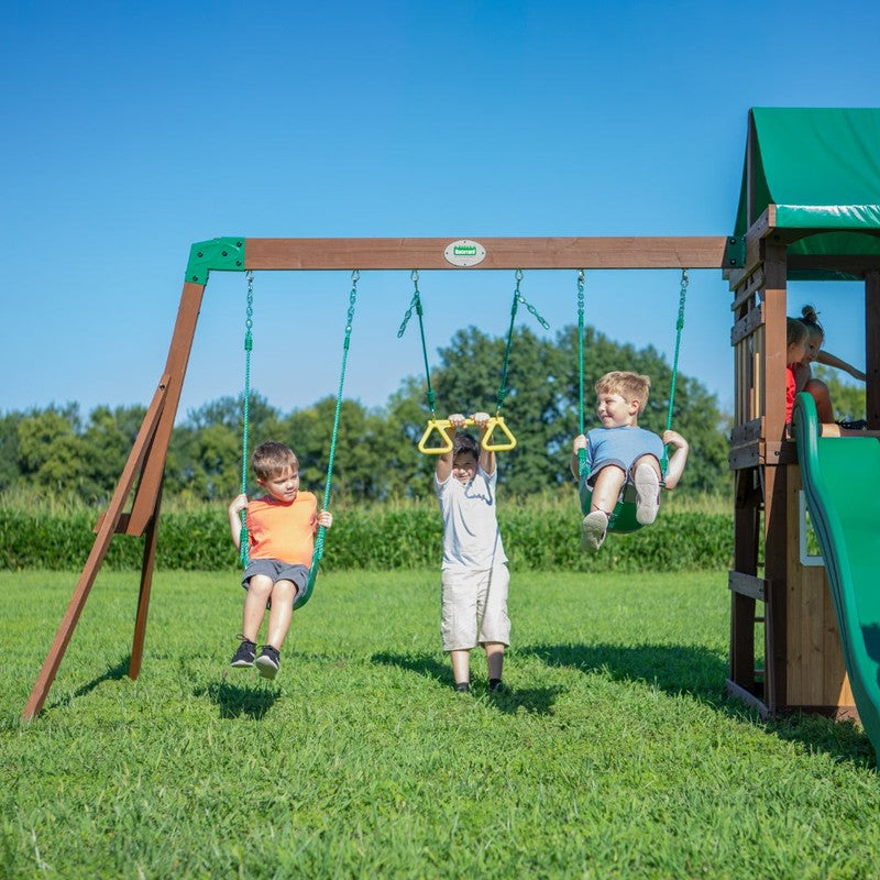 Lakewood Play Tower with Swings and Slide (COD Not Available)