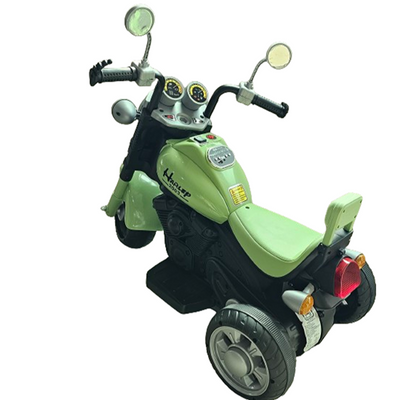Resembling Harley Ride-on Battery Operated Bike with Music, Headlights and Realistic Sound | Green (COD not Available)