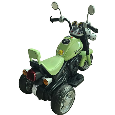 Resembling Harley Ride-on Battery Operated Bike with Music, Headlights and Realistic Sound | Green (COD not Available)