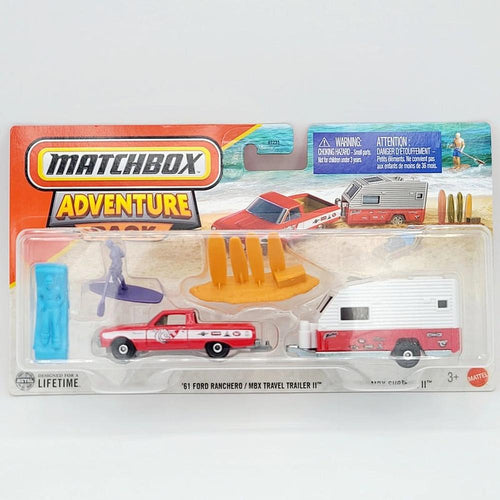 Matchbox Original Licensed Matchbox Adventure Themed Diecast Vehicle Set with Travel Trailer (7 Years till Grown Ups) | Assorted Designs
