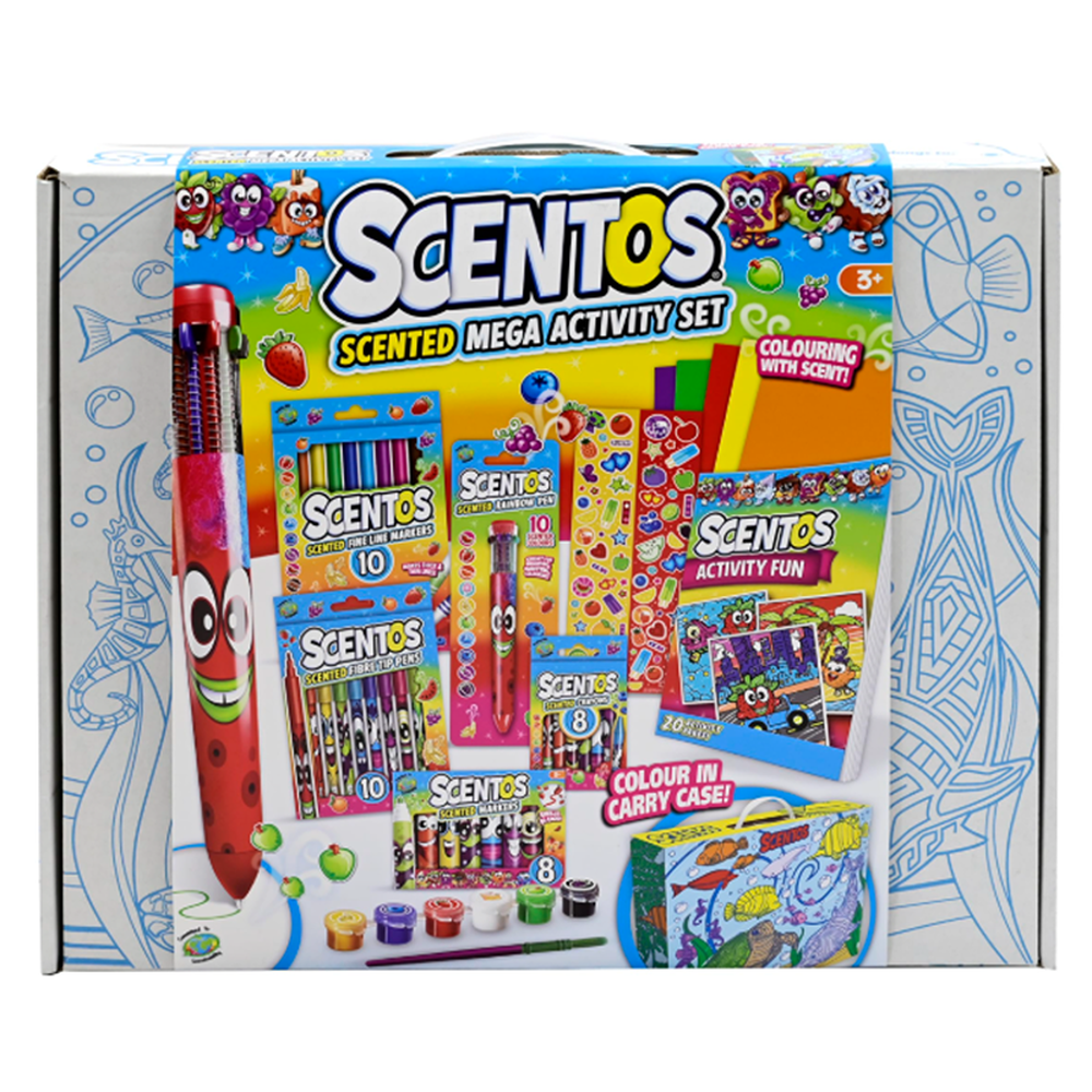 Scentos Scented Mega Activity Set 2.0 | Crayons, Markers, Paints & Stickers (3-12 Years)