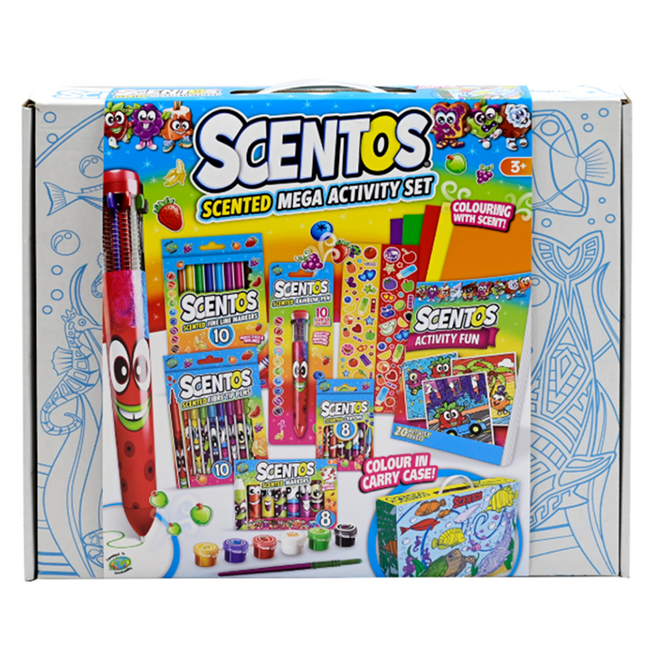 Scentos Scented Mega Activity Set 2.0 | Crayons, Markers, Paints & Stickers (3-12 Years)