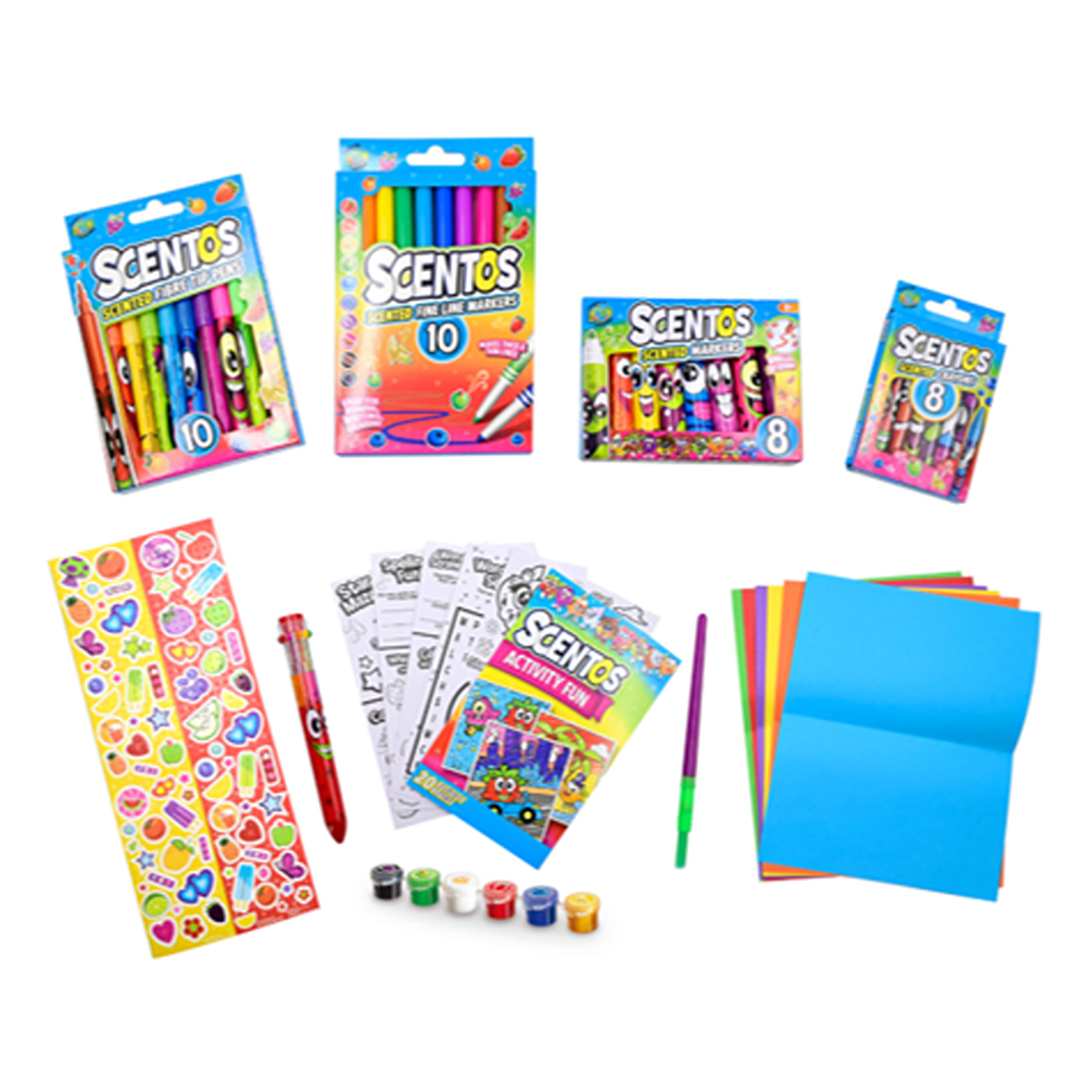 Scentos Scented Mega Activity Set 2.0 | Crayons, Markers, Paints & Stickers (3-12 Years)