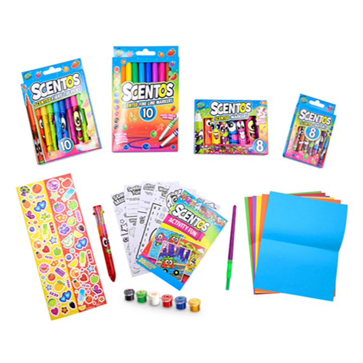 Scentos Scented Mega Activity Set 2.0 | Crayons, Markers, Paints & Stickers (3-12 Years)