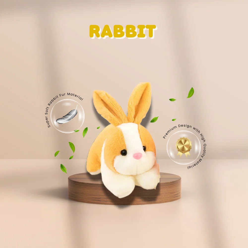 CuddleNest Cute Rabbit Soft Toy I Furry Stuffed Animal I  Extra Soft I Perfect for Kids - 32 cm (Brown))