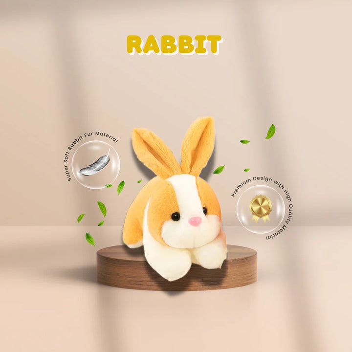 CuddleNest Cute Rabbit Soft Toy I Furry Stuffed Animal I  Extra Soft I Perfect for Kids - 32 cm (Brown))