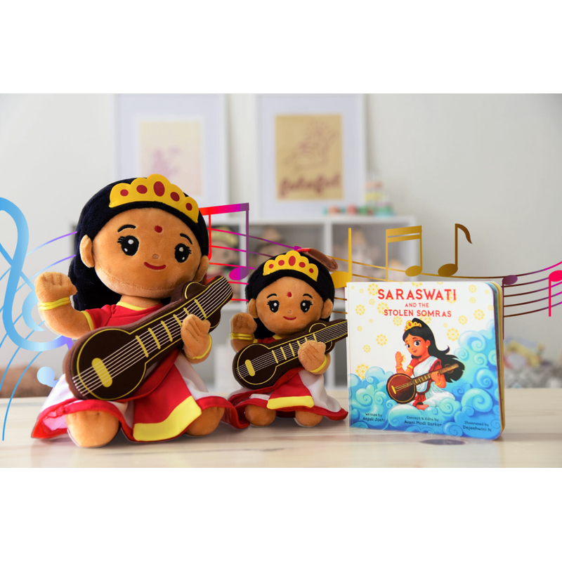 Saraswati Devi Collection - Mantra Singing Plush Toys With Modi Toys Book