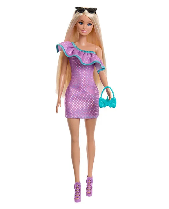 Mattel Original Licensed Barbie Style Doll | Party Fashion Refresh Set with Doll Clothes & Accessories