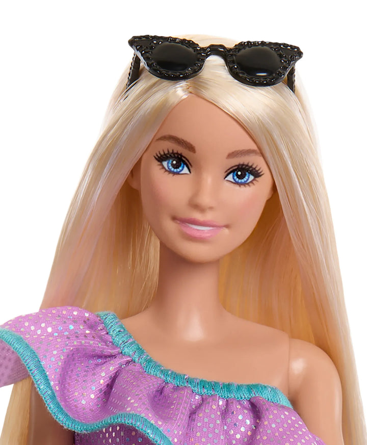 Mattel Original Licensed Barbie Style Doll | Party Fashion Refresh Set with Doll Clothes & Accessories