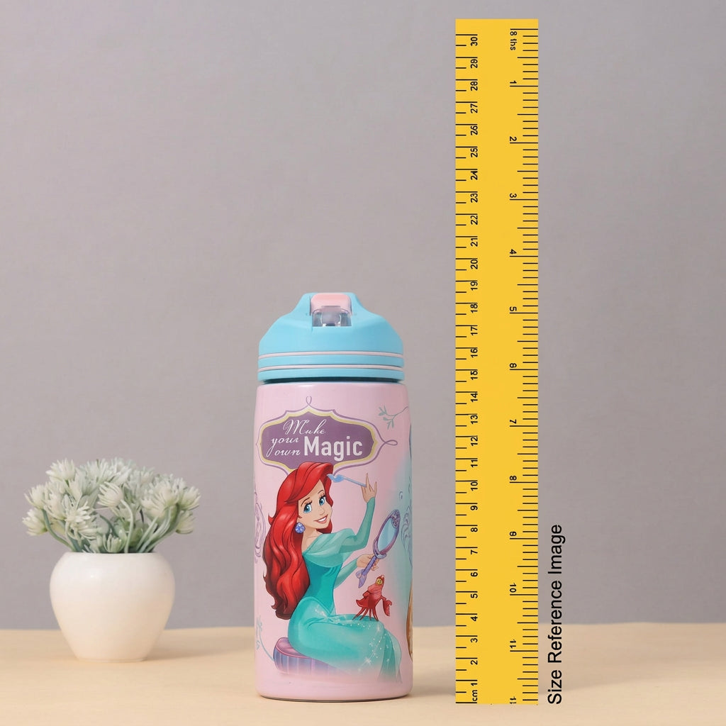 Striders Disney Princess Kids Water Bottle – 500ml | Leak-Proof Non-Insulated Sipper | School & Travel Bottle | 3+ Years