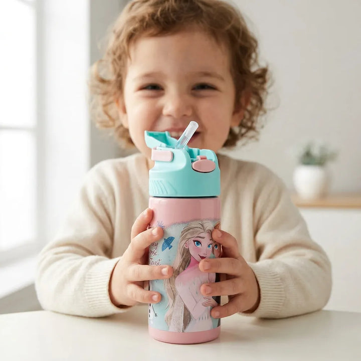 Licensed Disney Frozen Insulated Sipper Water Bottle for Kids | 400 ml | Stylish & Portable Bottle