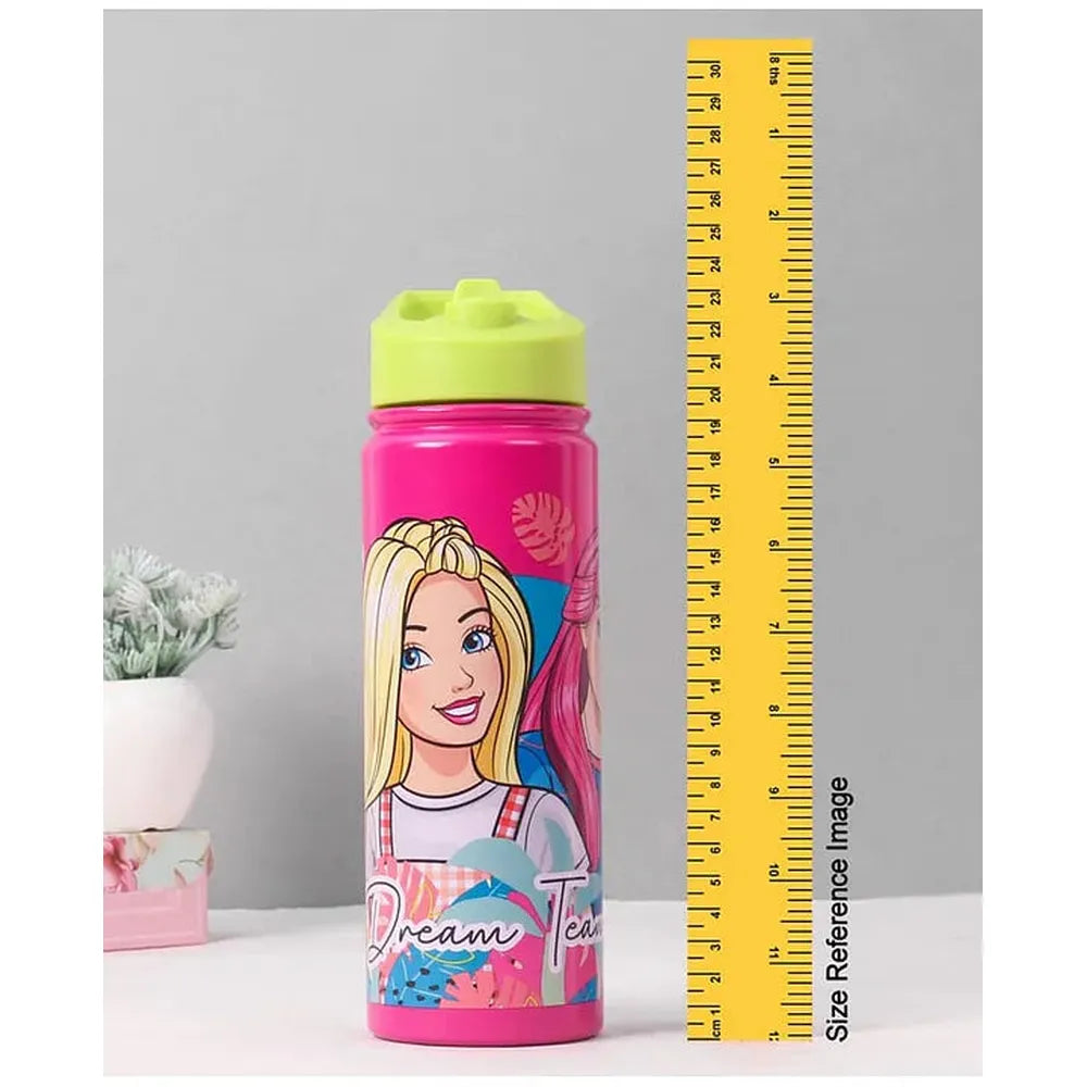 Licensed Barbie Dream Team Insulated Sipper Water Bottle Sipper for Kids | 600 ml | Stylish & Portable Bottle