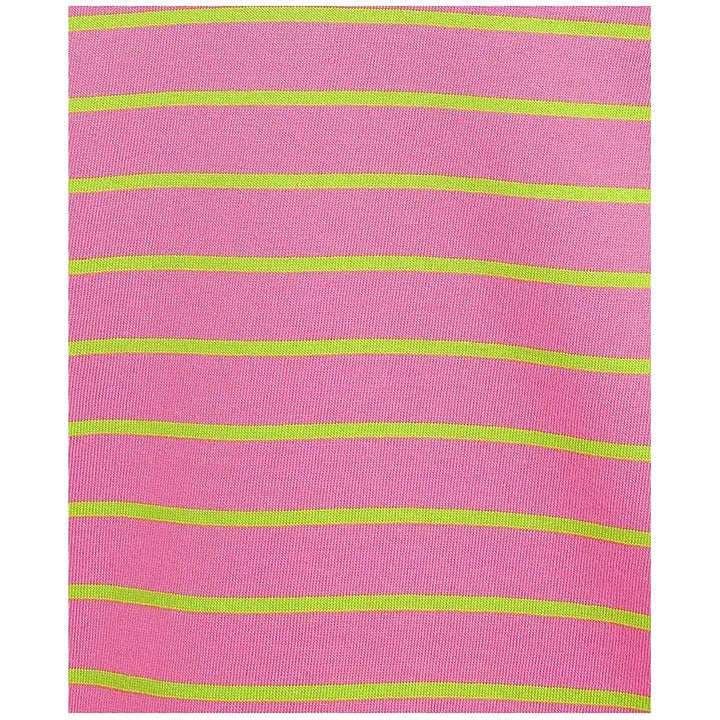 Campana 100% Cotton Knit Half Sleeves Striped T-Shirt | Pink & Lime