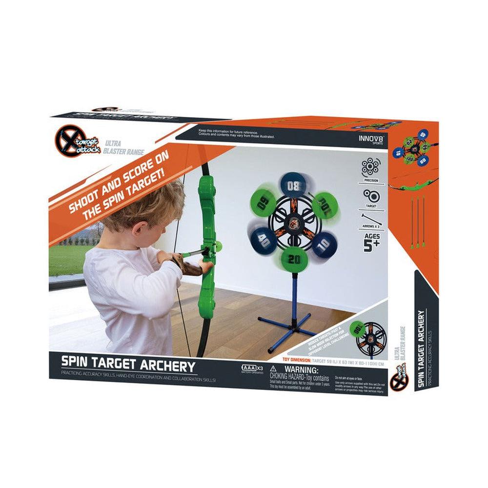 Innov8 Spin Target Archery with Target Stand, 1 Bow & 3 Arrows (5-10 Years)
