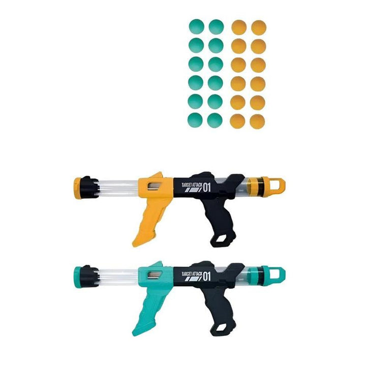 Innov8 Dino Fire Target Set - Dual Air Powered Foam Blasters with Soft Balls (5-10 Years)
