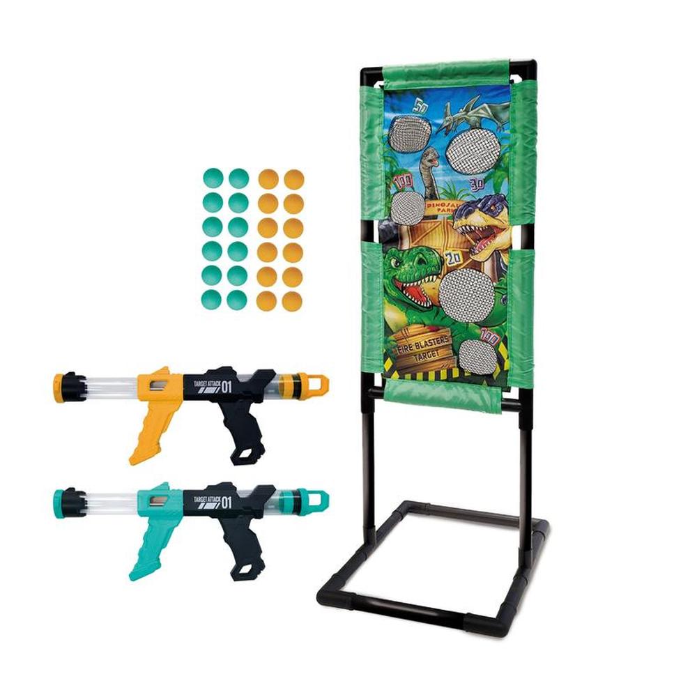 Innov8 Dino Fire Target Set - Dual Air Powered Foam Blasters with Soft Balls (5-10 Years)