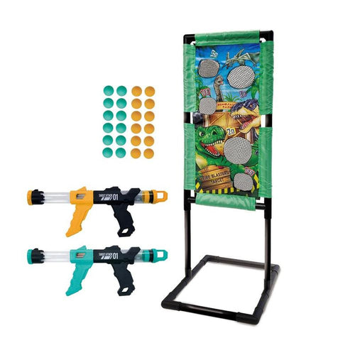 Innov8 Dino Fire Target Set - Dual Air Powered Foam Blasters with Soft Balls (5-10 Years)