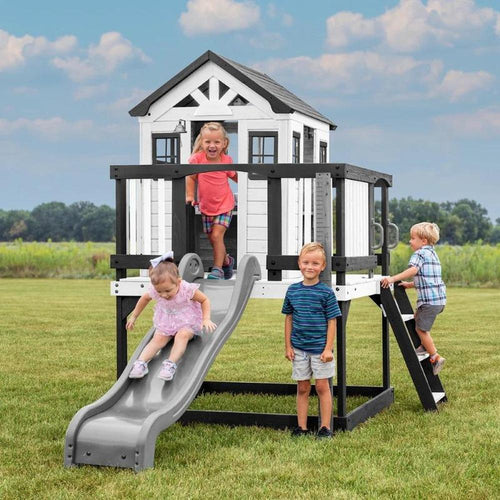 Sweetwater Heights Elevated Playhouse with Wave Slide, Wrap-Around Deck & Kitchen | Weight- 105.69 Kg (2-10 Years)