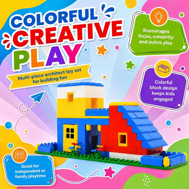 Peacock Toys & Games 235 Pieces Construction & Building Block House Architect Game