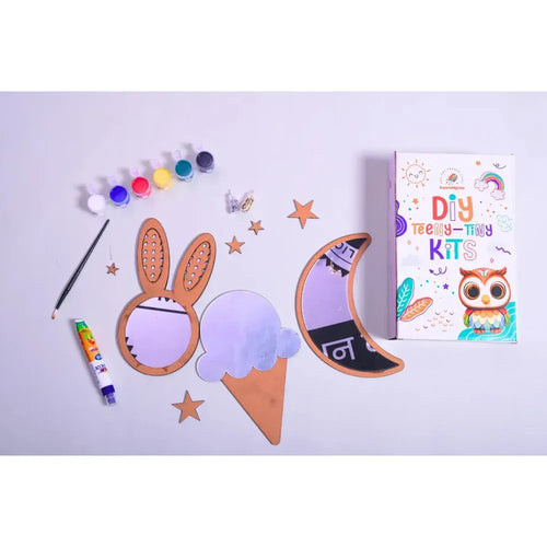 Ilearnngrow Teeny Tiny DIY Mirror Decorating Kit for Kids – Set of 3 Creative Craft Set