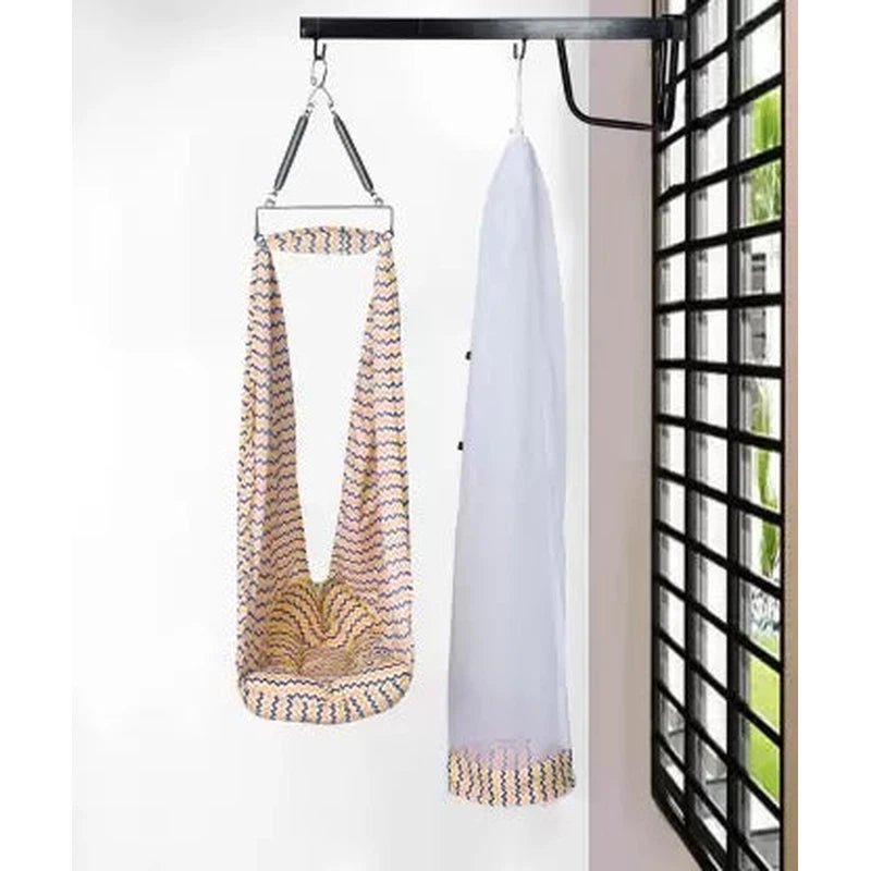 Meander Baby Swing Cradle With Mosquito Net, Pillow, Spring And Metal Window Cradle Hanger