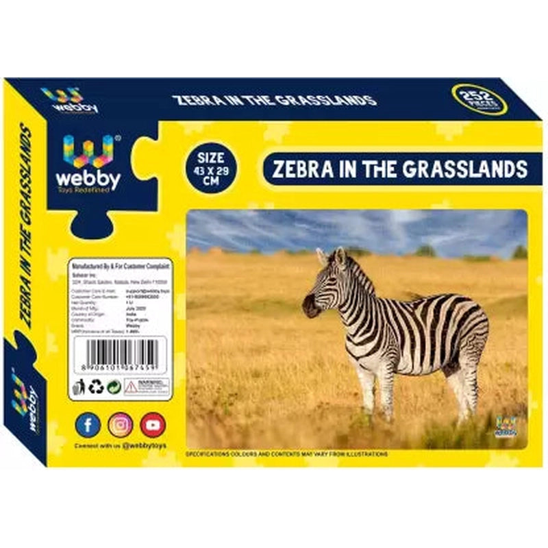 Zebra in the Grasslands Cardboard Jigsaw Puzzle, 252 pieces