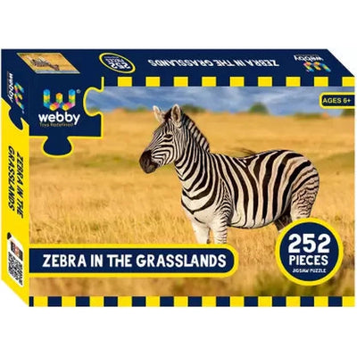 Zebra in the Grasslands Cardboard Jigsaw Puzzle, 252 pieces