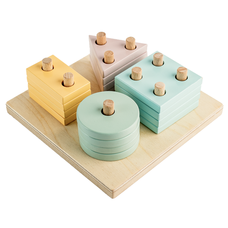 Wooden Sorting & Stacking Blocks