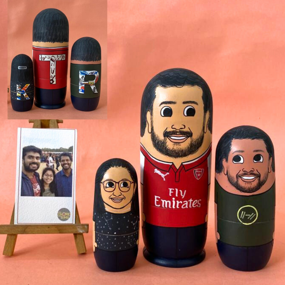 Personalised Wooden Nesting Dolls (Set of 3) - COD Not Available