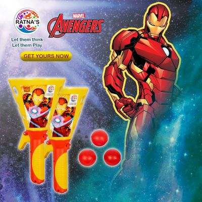 Return Gifts (Pack of 3,5,12) Marvel Iron man Sky ping pong A perfect catching fun game