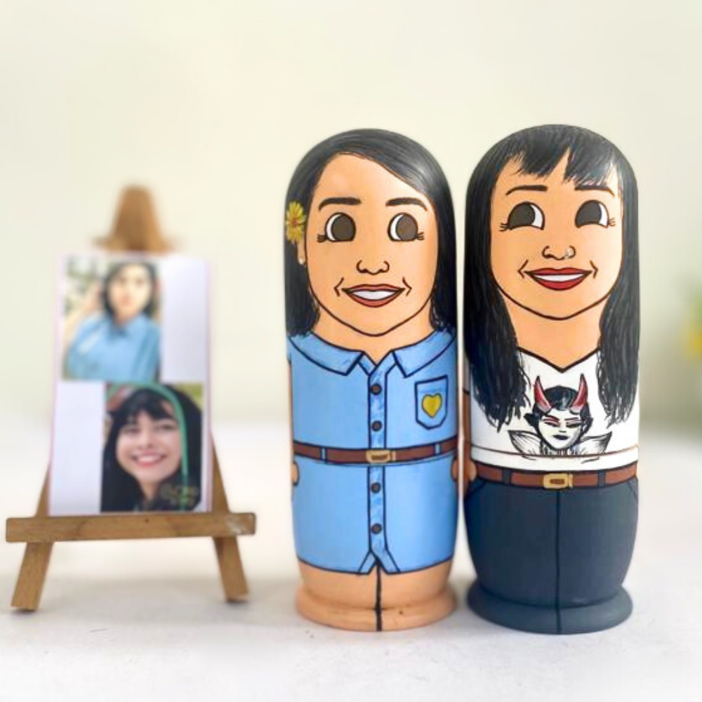 Personalised Wooden Companion Dolls (Set of 2) - COD Not Available