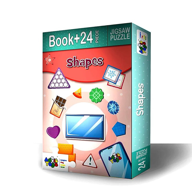 Shapes Jigsaw Puzzle (24 Piece + Educational Fun Fact Book Inside)