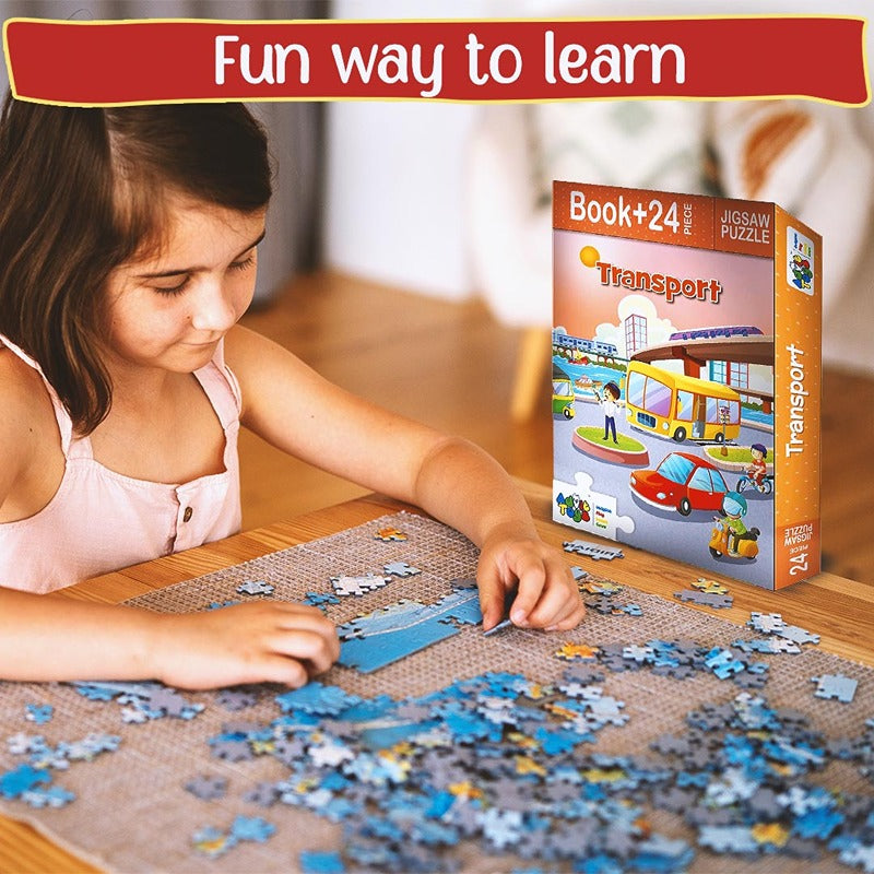 Transport - Jigsaw Puzzle (24 Piece + Educational Fun Fact Book)