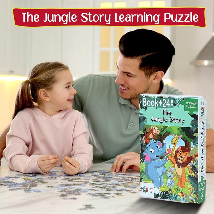 The Jungle Story - Jigsaw Puzzle (24 Piece + Educational Fun Fact Book)