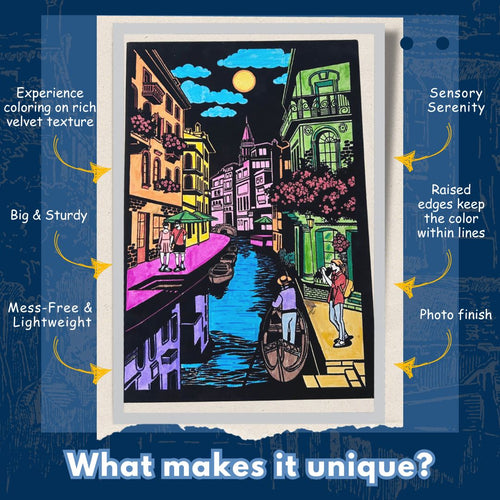 Velvet Colouring Posters - City On Water (8-12 Years)