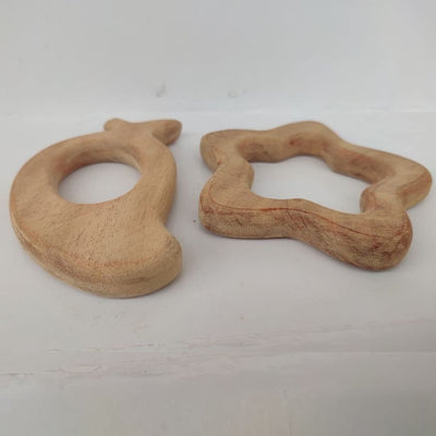 Neem Wood Teethers - Mango & Star (Set of 2)