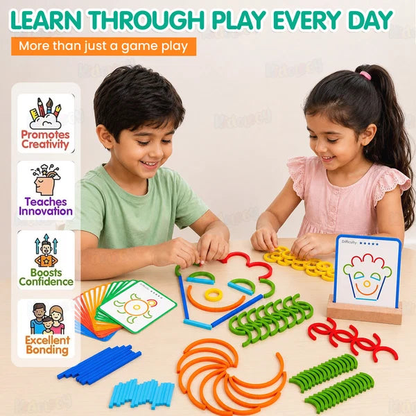 Kidology Creative Sticks & Rings Matching Puzzle Toys