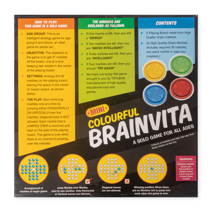 Return Gifts (Pack of 3,5,12) Colourful Brainvita - Mini