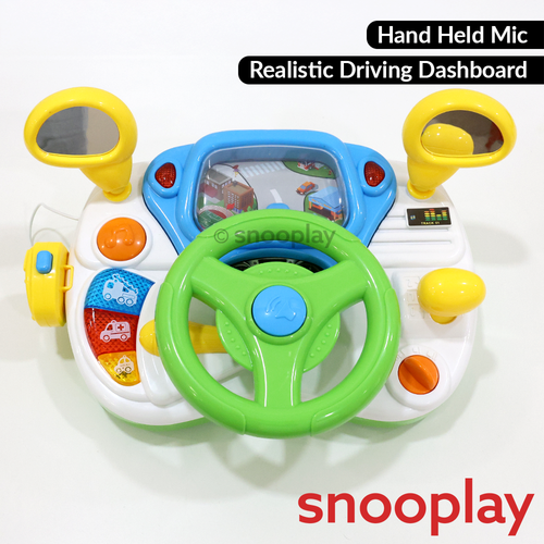 Tiny Racer Driving Simulation Toy with Steering Wheel, Mic, Lights & Sounds (3-8 Years)