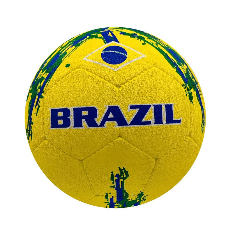 Flag Molded Rubber Street Football/Soccer Ball (Brazil, Yellow, Size-5)