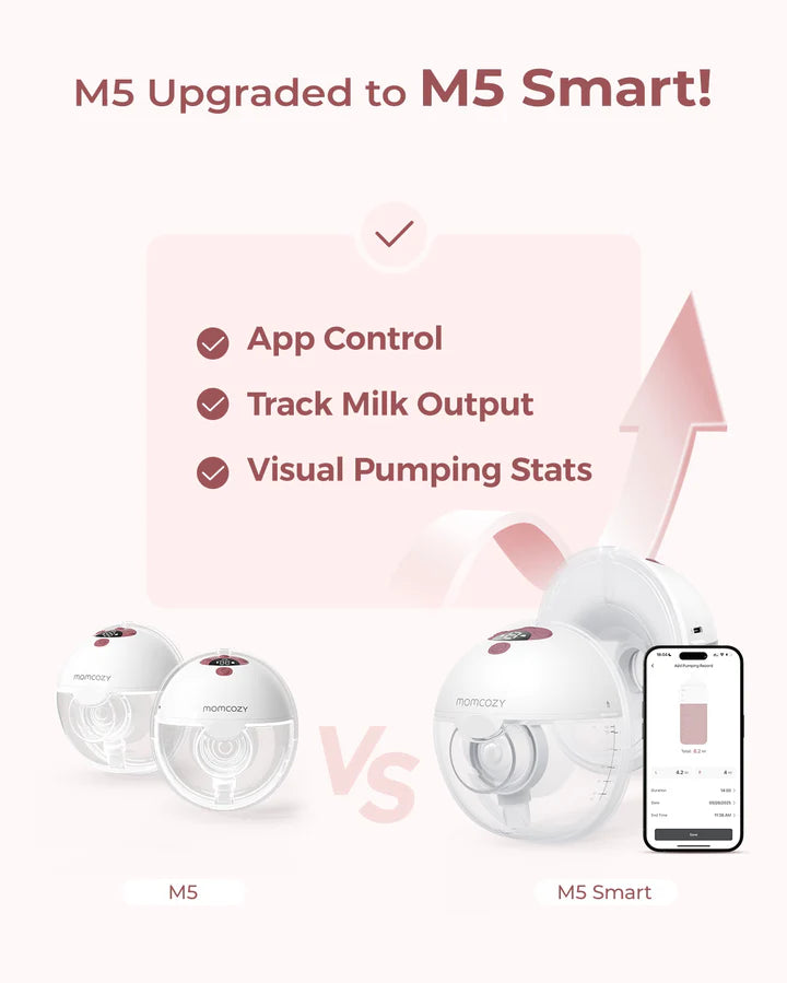 Momcozy M5 Wearable Breast Pump | 3 Modes & 9 Levels Electric Pump, Soft Double-Sealed Flange 24mm